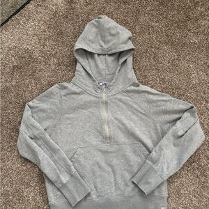 Gray Half-Zip Hoodie Sweatshirt
